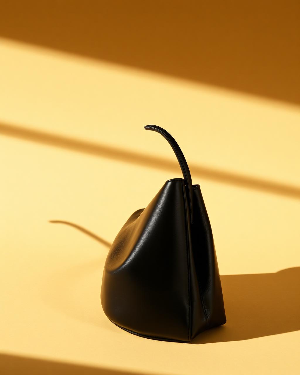Mini secchiello — Pelle nappa, nero