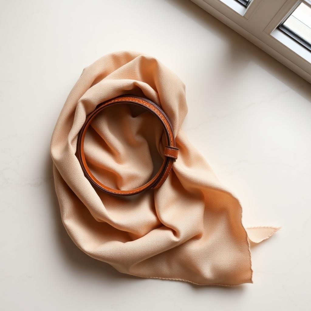 Cintura & foulard — Cuoio e seta